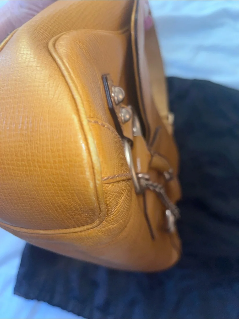 Gucci Yellow Mustard Leather Shoulder Bag with Horsebit Detail